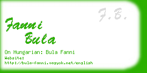 fanni bula business card